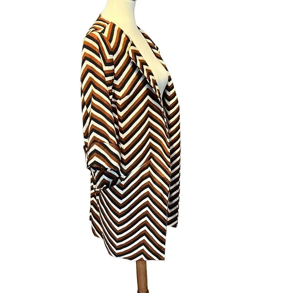 Eva Franco Anthropologie Oversized Cardigan Chevron Print Pockets Size XS / S - Picture 4 of 12